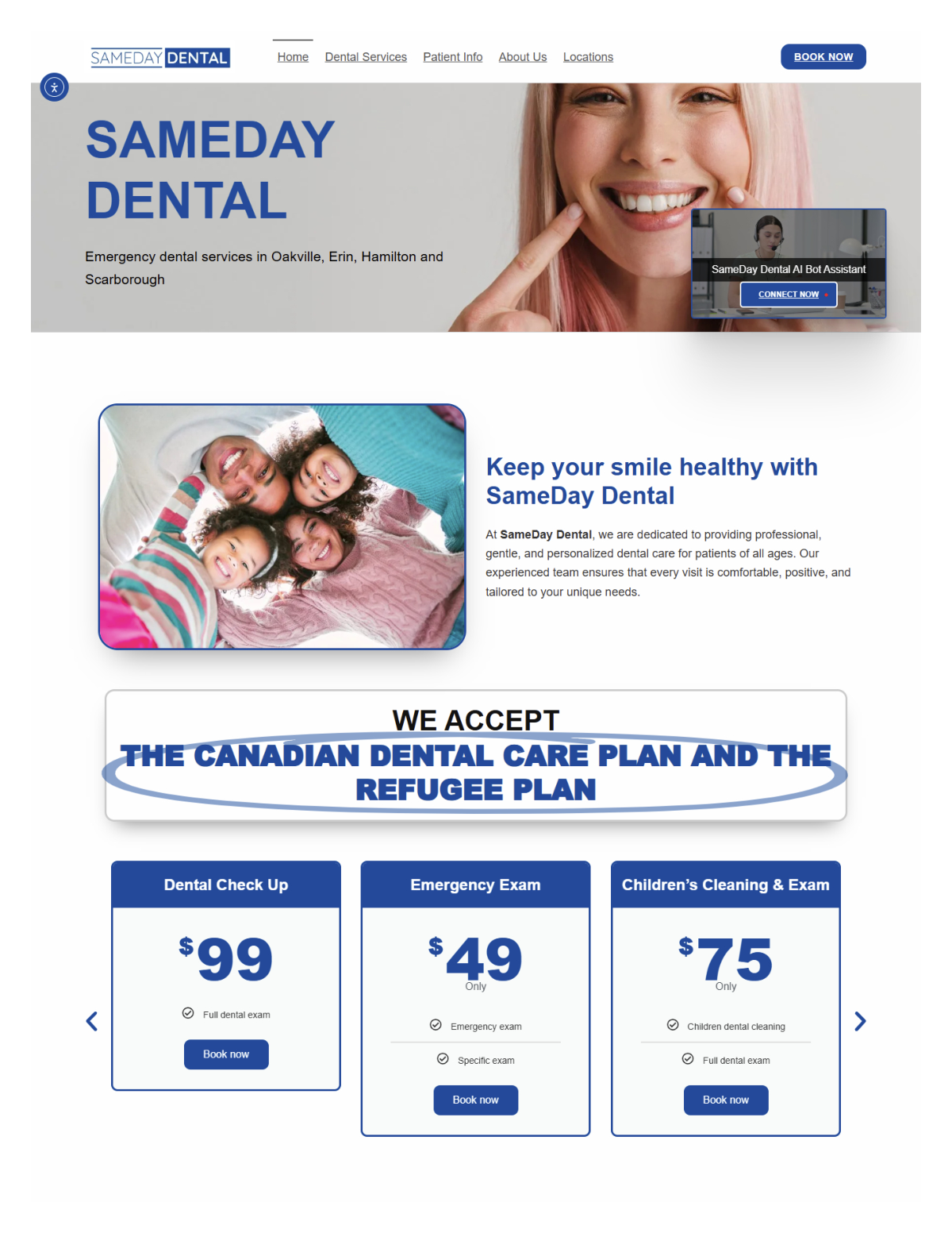 SameDay Dental — Multi-Location Clinic Site